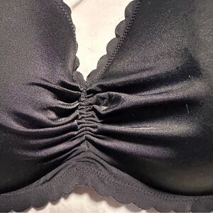 Victoria's Secret Black SwimTop with Scalloped‎ Trim